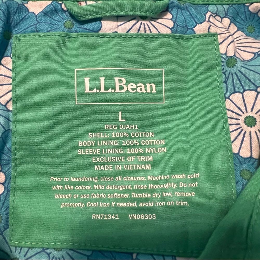 L.L.bean green double button spring coat - Picture 5 of 9